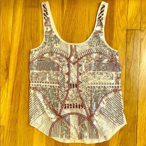 Express XS embellished sequin tank
